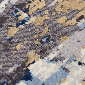 Alora Decor Belice Modern Gray Runner Rug With Abstract Ivory Beige Blue Pattern, Soft Durable Hybrid Blend 2'6" x 10' 12112172709542610