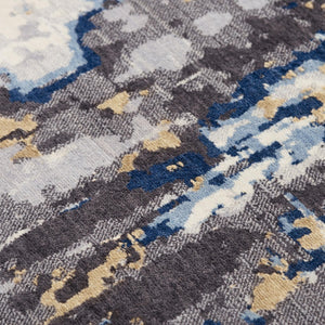 Alora Decor Belice Modern Gray Runner Rug With Abstract Ivory Beige Blue Pattern, Soft Durable Hybrid Blend 2'6" x 10' 12112172709542610