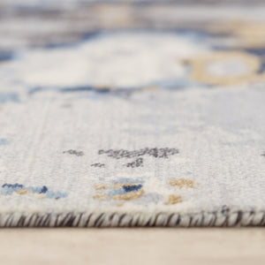 Alora Decor Belice Modern Gray Runner Rug With Abstract Ivory Beige Blue Pattern, Soft Durable Hybrid Blend 2'6" x 10' 12112172709542610