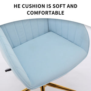 English Elm Ty Ergonomic Velvet Office Chair – Plush Memory Foam, Stylish Baby-Blue, Perfect For Home & Study W2311P199093-GIGA