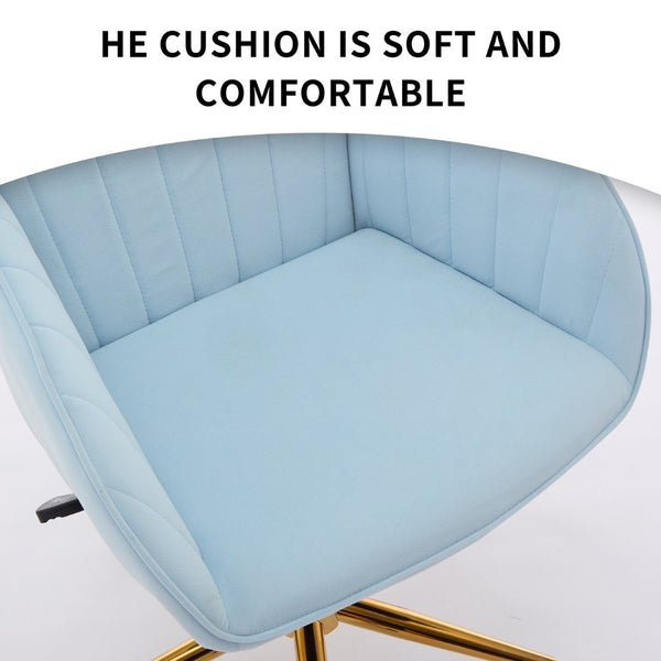 English Elm Ty Ergonomic Velvet Office Chair – Plush Memory Foam, Stylish Baby-Blue, Perfect For Home & Study W2311P199093-GIGA