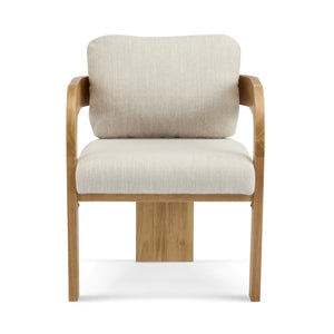 English Elm Christopher Knight Home® - 2-Pack Dining Chairs with Pillow Back and Curved Arms, Foam Seat Comfort, Sturdy Rubber Wood Frame Beige+Natural N779P298399B