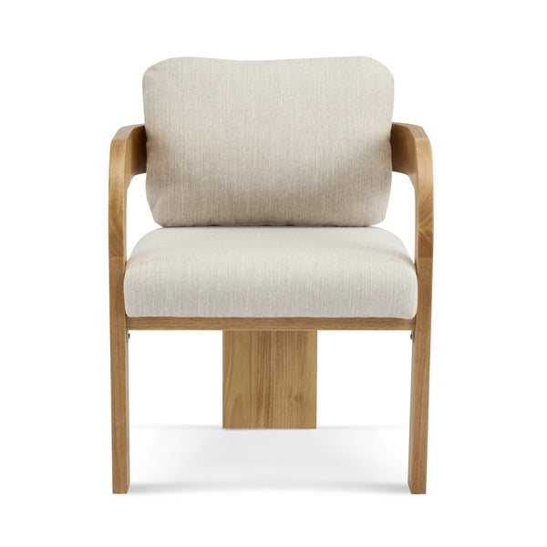 English Elm Christopher Knight Home® - 2-Pack Dining Chairs with Pillow Back and Curved Arms, Foam Seat Comfort, Sturdy Rubber Wood Frame Beige+Natural N779P298399B