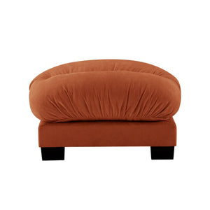 English Elm Flora Chenille Ottoman Pleated Texture Curved Silhouette for Cozy Living Rooms Orange W5656P454522