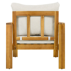 English Elm Outdoor Acacia Hardwood Patio Chair with Water-repellent Cushions for Deck or Garden N757P354832B