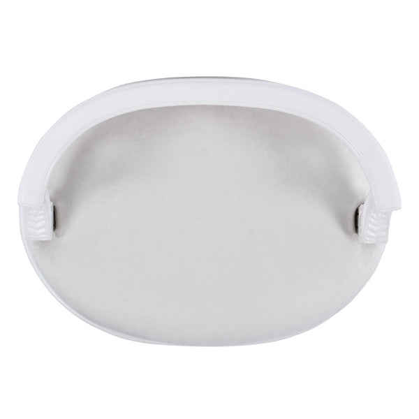 Butler Specialty Hathaway Elegant Oval Upholstered Vanity Seat With Carved Wood Back For Stylish Dressing Rooms White Foam,Mdf,Poplar Hardwood Solids,Cotton Fabric 1218222-butler