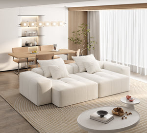 English Elm Modern Oversized Modular Sectional Sofa - Sparkling Chenille, 2 Chaise Lounges, 4 Pillows, No Assembly W1885S00065