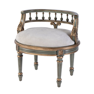 Butler Specialty Butler Hathaway Oval Upholstered Vanity Seat In Pastel Green – Elegant Design For Any Space Pastel Green Poplar Wood,Mdf,Urethane Foam,Cotton 1218482-butler
