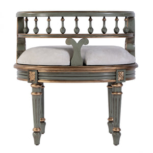 Butler Specialty Butler Hathaway Oval Upholstered Vanity Seat In Pastel Green – Elegant Design For Any Space Pastel Green Poplar Wood,Mdf,Urethane Foam,Cotton 1218482-butler
