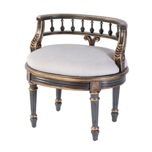 Butler Specialty Butler Hathaway 22.5" Oval Vanity Seat In Pastel Blue - Elegant Upholstered Wood Design For Any Space Pastel Blue Poplar Wood,Mdf,Urethane Foam,Cotton 1218483-butler