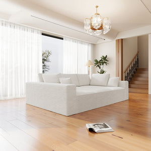 English Elm 98.4*68.9"Modular Sectional Sofa - Plush Corduroy, No Assembly, Versatile Comfort For Small Spaces! W3819S00036