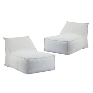 English Elm Christopher Knight Home® - Perry Outdoor Bean Bag Lounge Chairs - Set Of 2, Light Gray, Durable, Quick-Dry For Relaxation N775P265564G-S2