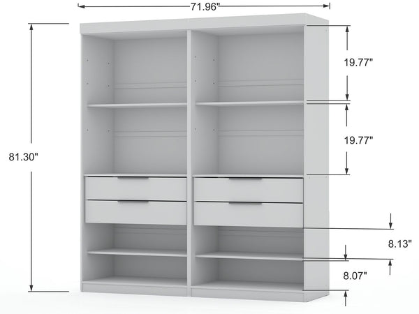 Manhattan Comfort Mulberry Contemporary - Modern Wardrobe/ Armoire/ Closet White 121GMC1
