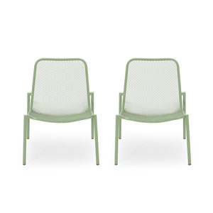 English Elm Christopher Knight Home® - KINCAID Hand-Crafted Iron Dining Chair Set of 2 with Durable Finish, Compact Modern Design, Assembly Required Green 65200.00GRN