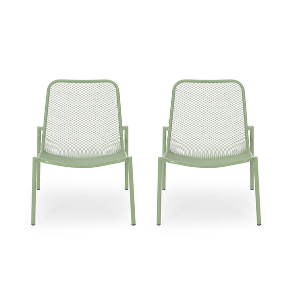 English Elm Christopher Knight Home® - KINCAID Hand-Crafted Iron Dining Chair Set of 2 with Durable Finish, Compact Modern Design, Assembly Required Green 65200.00GRN