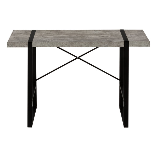 English Elm Computer Desk - Contemporary Grey Laminate Workstation With Sturdy Black Metal Frame, Minimalist Style B2710P219883
