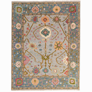 Capel Rugs Verve Oushak Area Rug - Energetic Elan Collection With Lively Patterns And Unexpected Accents Spring Multi, Green 100% Wool 1220rs08001000420
