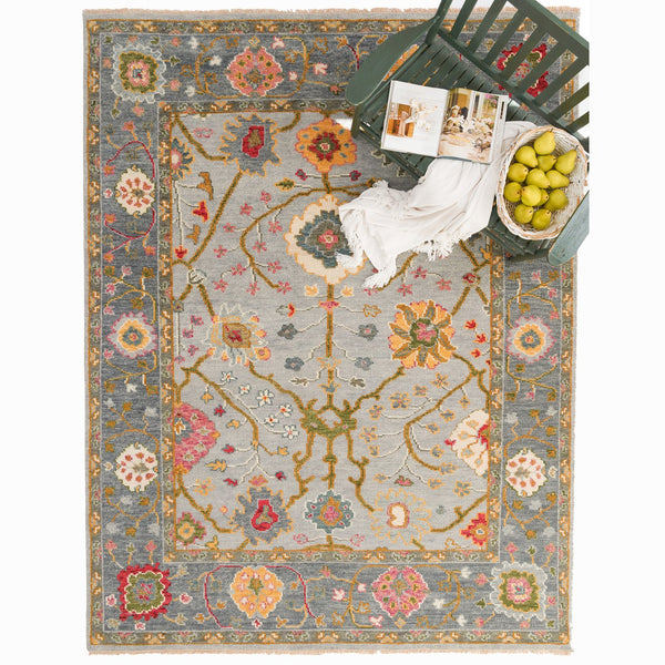 Capel Rugs Verve Oushak Area Rug - Energetic Elan Collection With Lively Patterns And Unexpected Accents Spring Multi, Green 100% Wool 1220rs08001000420