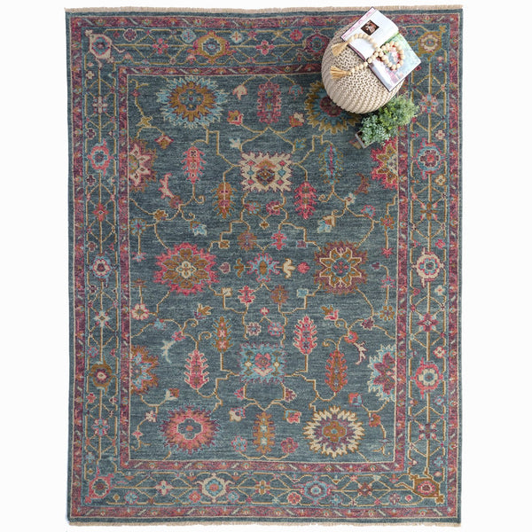 Capel Rugs Verve Oushak Area Rug - Energetic Elan Collection With Lively Patterns And Unexpected Accents Berry Multi, Purple 100% Wool 1220rs02060900450