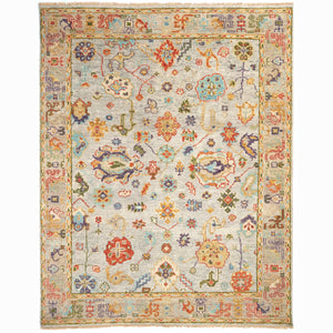 Capel Rugs Verve Oushak Area Rug - Energetic Elan Collection With Lively Patterns And Unexpected Accents Orchard Multi, Terra Cotta 100% Wool 1220rs03000500975