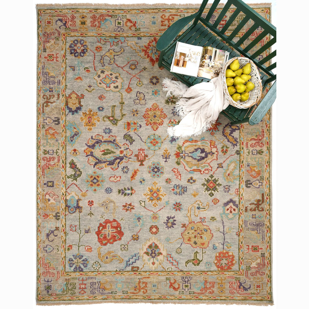 Capel Rugs Verve Oushak Area Rug - Energetic Elan Collection With Lively Patterns And Unexpected Accents Orchard Multi, Terra Cotta 100% Wool 1220rs03000500975