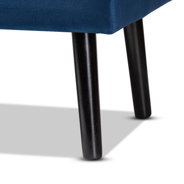 Baxton Studio Baxton Studio Caine Navy Blue Velvet Storage Bench with Dark Wood Frame - Modern Elegance & Comfort FZD020108-Navy Blue Velvet-Bench