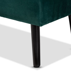 Baxton Studio Baxton Studio Caine Modern Velvet Upholstered Storage Bench with Button-Tufted Cushion and Wood Legs Green FZD020108-Green Velvet-Bench