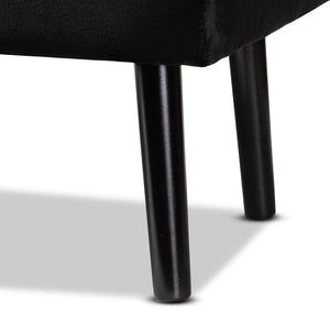 Baxton Studio Baxton Studio Caine Modern Velvet Upholstered Storage Bench with Button-Tufted Cushion and Wood Legs Black FZD020108-Black Velvet-Bench