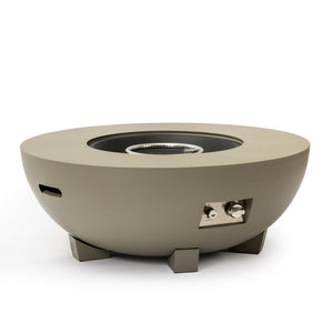 English Elm 36_inch Grey Iron Fire Pit Table with Push-Button Ignition, Adjustable Flame, 10ft Hose & Cover W3131P277176