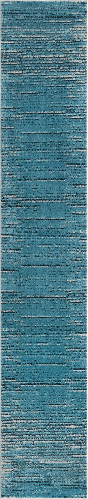 Unique Loom Oasis Calm Machine Made Abstract Rug Blue, Navy Blue/Ivory 2' 0" x 12' 0"