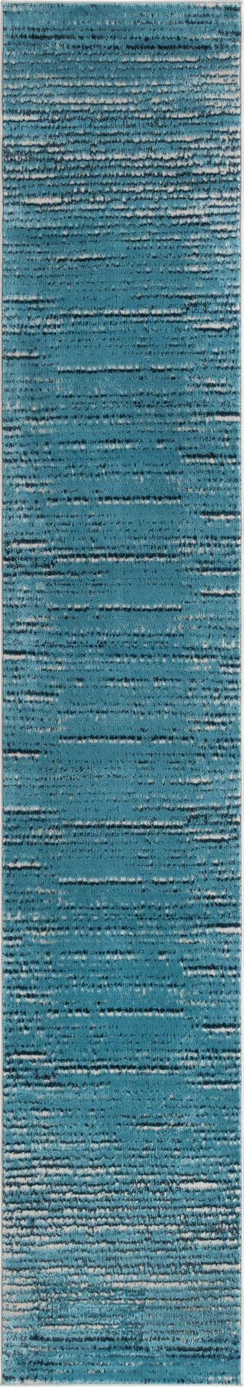 Unique Loom Oasis Calm Machine Made Abstract Rug Blue, Navy Blue/Ivory 2' 0" x 12' 0"
