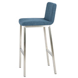 Christopher Knight Home® - Noble House - Sabiniano Blue Fabric Barstool (Set of 2)