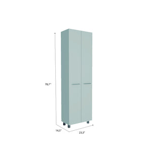 English Elm Pensacola, White Double Door Pantry Cabinet 78" High with Five 14.5" Shelves, Particle Board Storage B128S00142