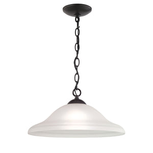 Thomas Lighting Conway Opaque Glass Pendant Light for Dining Rooms and Kitchen Islands with Nickel Frame 15 inches Oil Rubbed Bronze 1221PL/10
