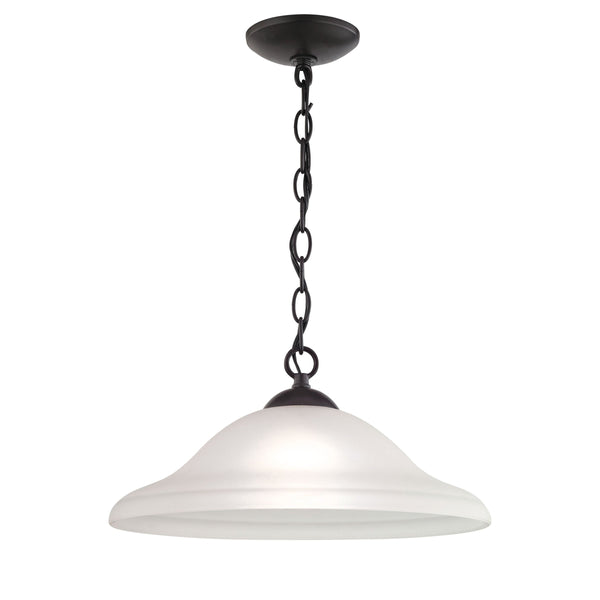 Thomas Lighting Conway Opaque Glass Pendant Light for Dining Rooms and Kitchen Islands with Nickel Frame 15 inches Oil Rubbed Bronze 1221PL/10