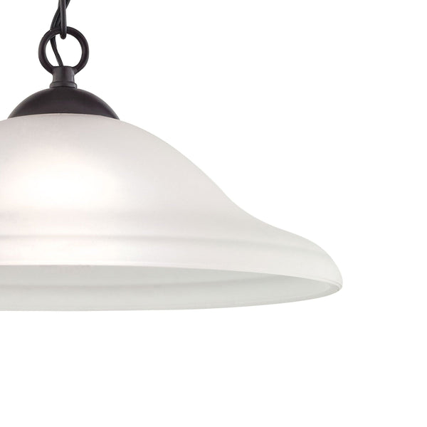 Thomas Lighting Conway Opaque Glass Pendant Light for Dining Rooms and Kitchen Islands with Nickel Frame 15 inches Oil Rubbed Bronze 1221PL/10