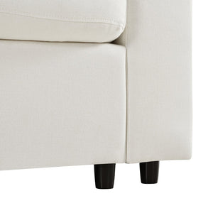 English Elm U_style Six Seat Chenille U Shaped Sectional Modular Sofa with Movable Ottomans Beige WY000474AAA