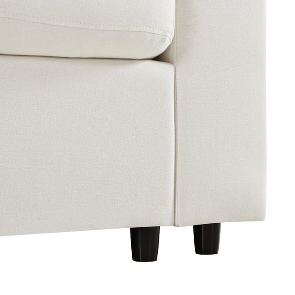 English Elm U_style Six Seat Chenille U Shaped Sectional Modular Sofa with Movable Ottomans Beige WY000474AAA