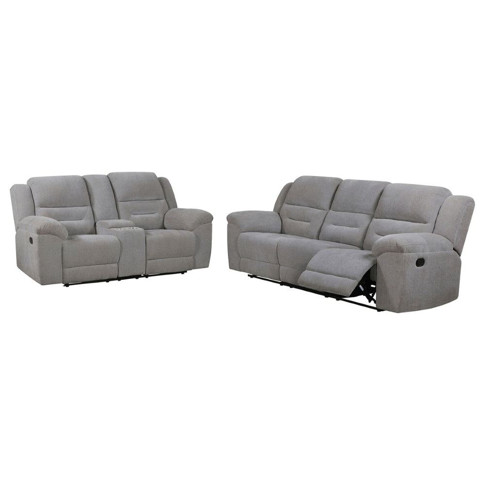 English Elm Chelan Plush Sofa and Loveseat Set with Sloped Arms for Contemporary Living Rooms B062S01730