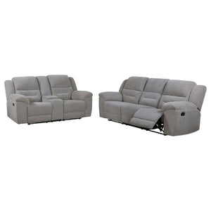 English Elm Chelan Plush Sofa and Loveseat Set with Sloped Arms for Contemporary Living Rooms B062S01730