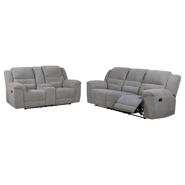 English Elm Chelan Plush Sofa and Loveseat Set with Sloped Arms for Contemporary Living Rooms B062S01730