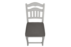 English Elm Contemporary Rustic Antique White Counter-Height Ladder Back Chairs with Upholstered Cushions, 2pc B011P368158