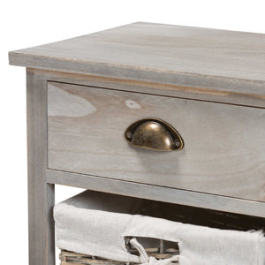 Baxton Studio Baxton Studio Mabyn Modern Light Grey Wood Storage Bench with Drawers & Wicker Baskets for Organization FZC200361-Light Grey-Bench