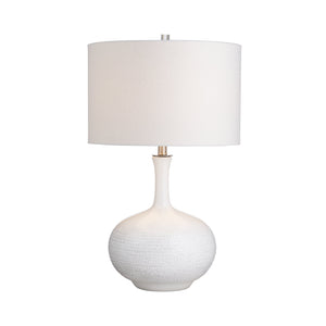 Crestview Collection 28.25"H Elegant Ceramic Table Lamp Set With Textured Design & White Linen Shade For Ambient Lighting   Cvap3127