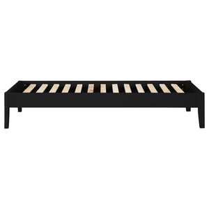 English Elm Spivey Black Twin Platform Bed with Low-Profile Frame, Sturdy Slatted Support, Modern Sleek Design B062S00859