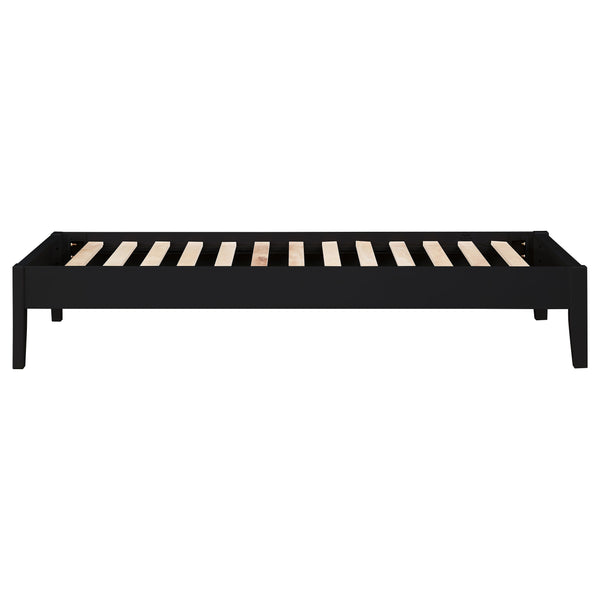 English Elm Spivey Black Twin Platform Bed with Low-Profile Frame, Sturdy Slatted Support, Modern Sleek Design B062S00859