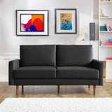 IDEAZ Velvet Upholstered Sofa Black 1224LSL
