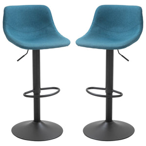English Elm Homcom Swivel Barstools Set of 2 Foam Cushioned Adjustable Height Kitchen Counter Seats W2225P229384