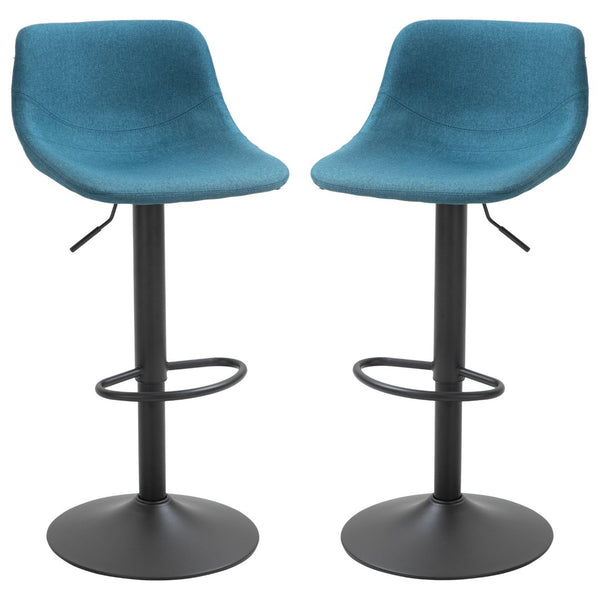 English Elm Homcom Swivel Barstools Set of 2 Foam Cushioned Adjustable Height Kitchen Counter Seats W2225P229384