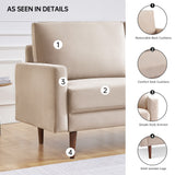IDEAZ Velvet Upholstered Sofa Beige 1225LSL